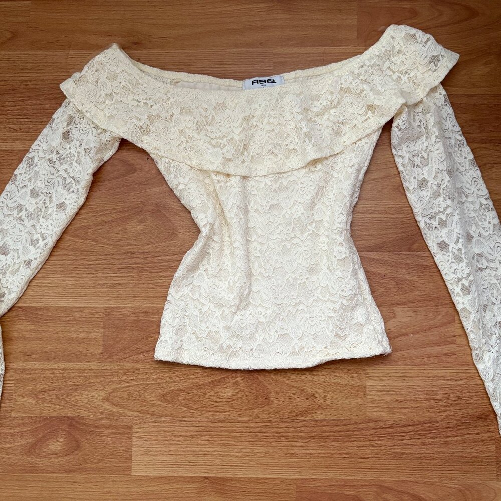 RSQ Off the Shoulder Lace Top